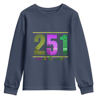 Funny Mardi Gras In Mobile Alabama 251 Youth Sweatshirt Skyline Area Code