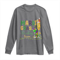 Funny Mardi Gras Drinking Team Long Sleeve Shirt Cocktails Wine Crawfish Beads Glitter Print