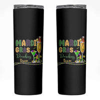 Funny Mardi Gras Drinking Team Skinny Tumbler Cocktails Wine Crawfish Beads Glitter Print - Wonder Print Shop