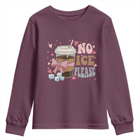 No Ice Please Youth Sweatshirt Funny Coffee Lover Anti Ice Satire