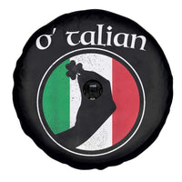 Funny O'Talian Spare Tire Cover St Patrick's Day Italian Pinched Fingers Shamrock