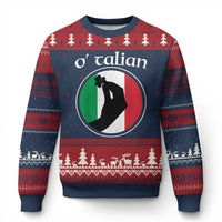 Funny O'Talian Ugly Christmas Sweater St Patrick's Day Italian Pinched Fingers Shamrock - Wonder Print Shop