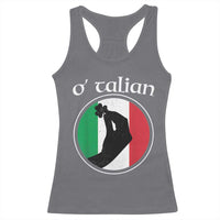 Funny O'Talian Racerback Tank Top St Patrick's Day Italian Pinched Fingers Shamrock