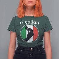 Funny O'Talian T Shirt For Women St Patrick's Day Italian Pinched Fingers Shamrock