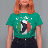 Funny O'Talian T Shirt For Women St Patrick's Day Italian Pinched Fingers Shamrock