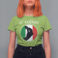 Funny O'Talian T Shirt For Women St Patrick's Day Italian Pinched Fingers Shamrock