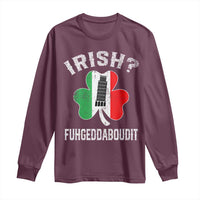 Funny St Patrick's Day Italian Long Sleeve Shirt Irish Fuhgeddaboudit Pisa Tower Shamrock