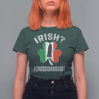 Funny St Patrick's Day Italian T Shirt For Women Irish Fuhgeddaboudit Pisa Tower Shamrock