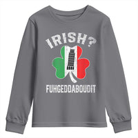 Funny St Patrick's Day Italian Youth Sweatshirt Irish Fuhgeddaboudit Pisa Tower Shamrock