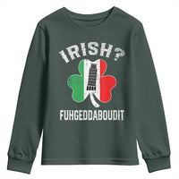 Funny St Patrick's Day Italian Youth Sweatshirt Irish Fuhgeddaboudit Pisa Tower Shamrock