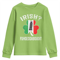 Funny St Patrick's Day Italian Youth Sweatshirt Irish Fuhgeddaboudit Pisa Tower Shamrock
