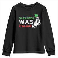 Funny St Patrick Was Italian Youth Sweatshirt St Patrick's Day Italian Pinched Fingers Shamrock