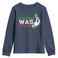 Funny St Patrick Was Italian Youth Sweatshirt St Patrick's Day Italian Pinched Fingers Shamrock