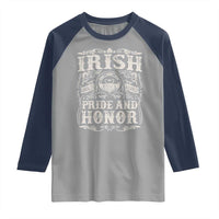 Irish Pride And Honor Raglan Shirt Vintage Claddagh Ring Celtic Knot