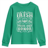 Irish Pride And Honor Youth Sweatshirt Vintage Claddagh Ring Celtic Knot