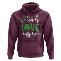 St Patrick's Day Teach Love Inspire Hoodie Teacher Shamrock