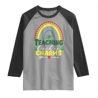 Funny St Patrick's Day Teacher Raglan Shirt Teaching Lucky Charms