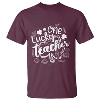 Funny St Patrick's Day Irish Teacher T Shirt One Lucky Teacher Shamrock