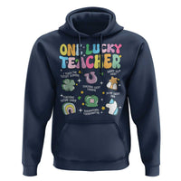 Funny St Patrick's Day Irish Teacher Hoodie One Lucky Teacher Lucky Era Shamrock
