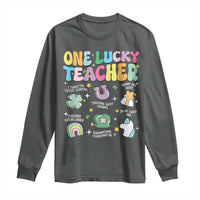 Funny St Patrick's Day Irish Teacher Long Sleeve Shirt One Lucky Teacher Lucky Era Shamrock