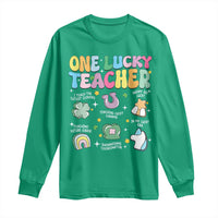 Funny St Patrick's Day Irish Teacher Long Sleeve Shirt One Lucky Teacher Lucky Era Shamrock