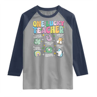 Funny St Patrick's Day Irish Teacher Raglan Shirt One Lucky Teacher Lucky Era Shamrock