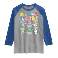 Funny St Patrick's Day Irish Teacher Raglan Shirt One Lucky Teacher Lucky Era Shamrock
