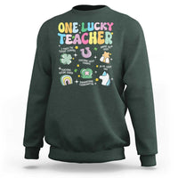 Funny St Patrick's Day Irish Teacher Sweatshirt One Lucky Teacher Lucky Era Shamrock