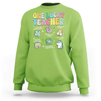 Funny St Patrick's Day Irish Teacher Sweatshirt One Lucky Teacher Lucky Era Shamrock