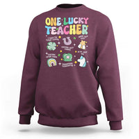 Funny St Patrick's Day Irish Teacher Sweatshirt One Lucky Teacher Lucky Era Shamrock