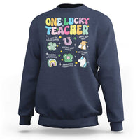 Funny St Patrick's Day Irish Teacher Sweatshirt One Lucky Teacher Lucky Era Shamrock