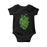 Funny St Patrick's Day Shamrock Heart Cardiac Nurse Anatomy Baby Onesie