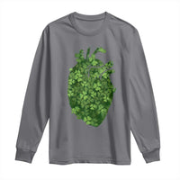 Funny St Patrick's Day Shamrock Heart Cardiac Nurse Anatomy Long Sleeve Shirt