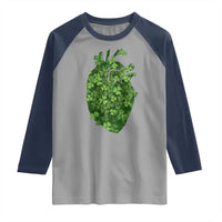 Funny St Patrick's Day Shamrock Heart Cardiac Nurse Anatomy Raglan Shirt