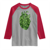 Funny St Patrick's Day Shamrock Heart Cardiac Nurse Anatomy Raglan Shirt