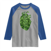 Funny St Patrick's Day Shamrock Heart Cardiac Nurse Anatomy Raglan Shirt