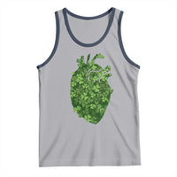Funny St Patrick's Day Shamrock Heart Cardiac Nurse Anatomy Tank Top
