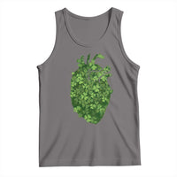 Funny St Patrick's Day Shamrock Heart Cardiac Nurse Anatomy Tank Top