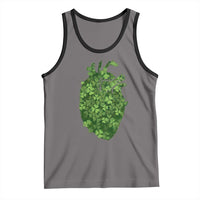 Funny St Patrick's Day Shamrock Heart Cardiac Nurse Anatomy Tank Top