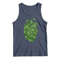 Funny St Patrick's Day Shamrock Heart Cardiac Nurse Anatomy Tank Top