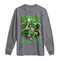 Funny Hurling It's A Way Of Life Long Sleeve Shirt Leprechaun Shamrock Irish Sport
