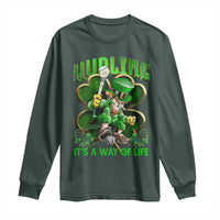 Funny Hurling It's A Way Of Life Long Sleeve Shirt Leprechaun Shamrock Irish Sport