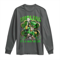 Funny Hurling It's A Way Of Life Long Sleeve Shirt Leprechaun Shamrock Irish Sport