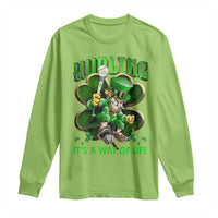 Funny Hurling It's A Way Of Life Long Sleeve Shirt Leprechaun Shamrock Irish Sport