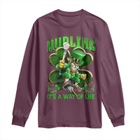 Funny Hurling It's A Way Of Life Long Sleeve Shirt Leprechaun Shamrock Irish Sport
