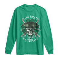 Funny Irish Pirate Full Of Blarrney Kiss Me For Good Luck Long Sleeve Shirt St Patrick's Day