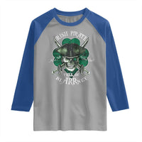 Funny Irish Pirate Full Of Blarrney Kiss Me For Good Luck Raglan Shirt St Patrick's Day