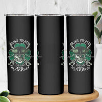 Funny Irish Pirate Full Of Blarrney Kiss Me For Good Luck Skinny Tumbler St Patrick's Day
