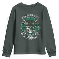 Funny Irish Pirate Full Of Blarrney Kiss Me For Good Luck Youth Sweatshirt St Patrick's Day