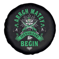Funny St Patrick's Day Pirate Spare Tire Cover Arrgh Matey Let The Shenanigans Begin Shamrock